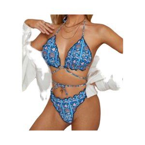 VERY SEXY TWO-PIECE WOMEN'S BEACH SUIT, MULTICOLOR, SIZE M